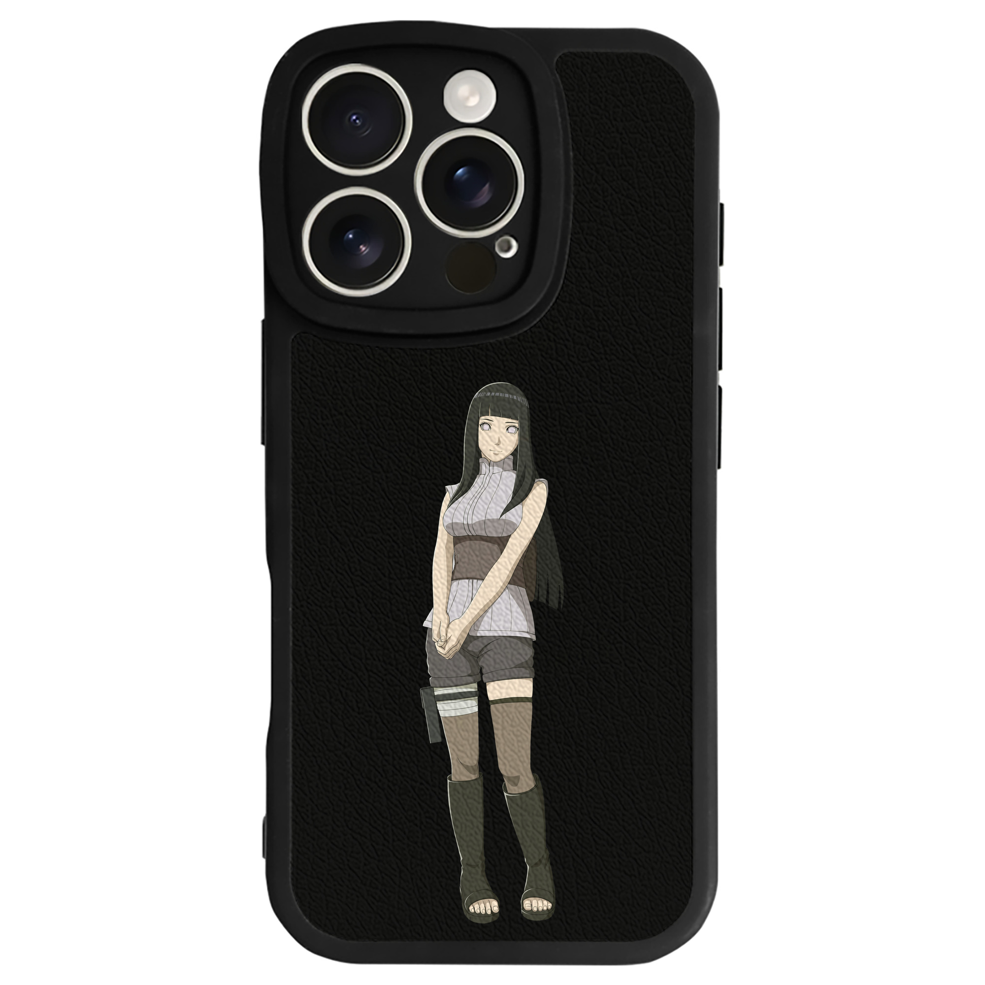 （画像用） NARUTO -ナルト- 日向ヒナタ Hyūga Hinata 【iPhone 16シリーズ対応】シリコンスマホケース（レザー調） 材質：シリコン